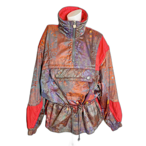 Vintage Jackets & Blazers - Vintage 1980s Kaelin Ski Jacket Orange Purple Holographic Women's Size 10